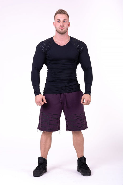 Nebbia Raw Hem Street Shorts 151 - Burgundy