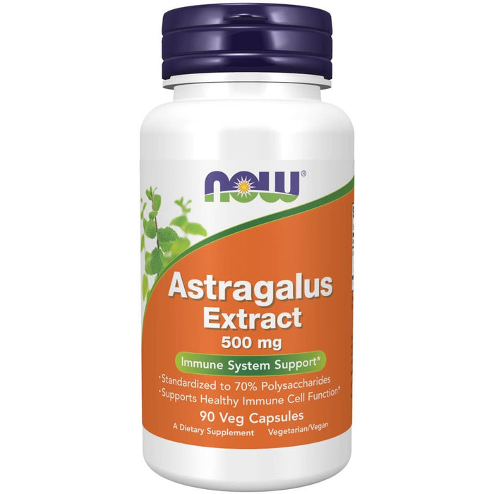 NOW Foods Astragalus Extract 500 mg 90 Veg Capsules - Health and Wellbeing at MySupplementShop by NOW Foods