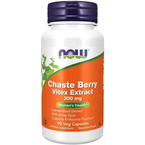 NOW Foods Chaste Berry Vitex Extract 300 mg 90 Veg Capsules | Premium Supplements at MYSUPPLEMENTSHOP