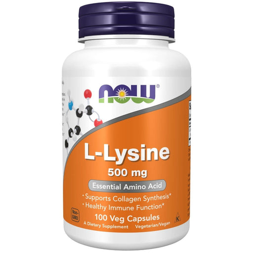 NOW Foods L-Lysine 500 mg 100 Capsules | Premium Supplements at MYSUPPLEMENTSHOP