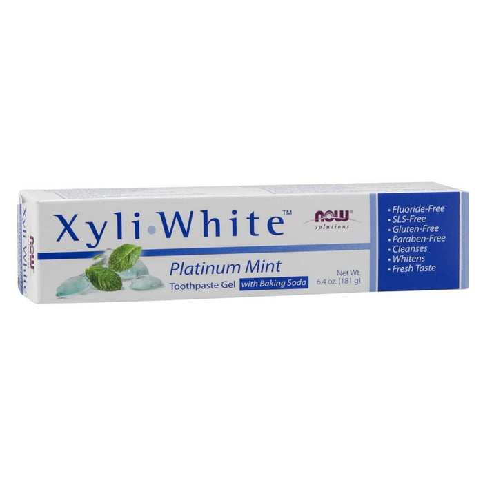 NOW Foods Xyliwhite Toothpaste Gel Platinum Mint 6.4oz - Health and Wellbeing at MySupplementShop by NOW Foods