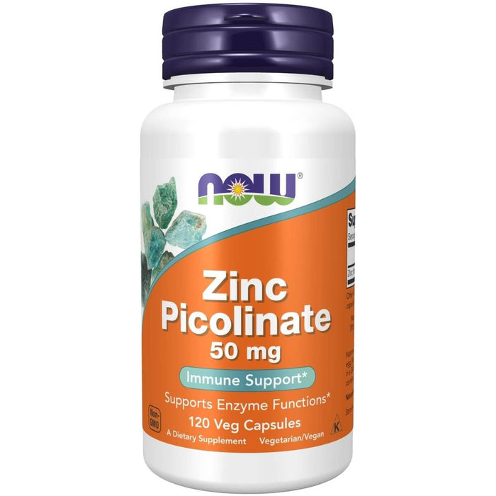 NOW Foods Zinc Picolinate 50 mg 120 Veg Capsules - Vitamins & Minerals at MySupplementShop by NOW Foods