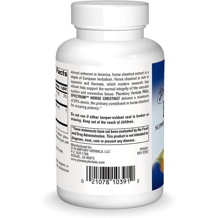 Planetary Herbals Full Spectrum Horse Chestnut 300mg 120 Tablets | Premium Supplements at MYSUPPLEMENTSHOP