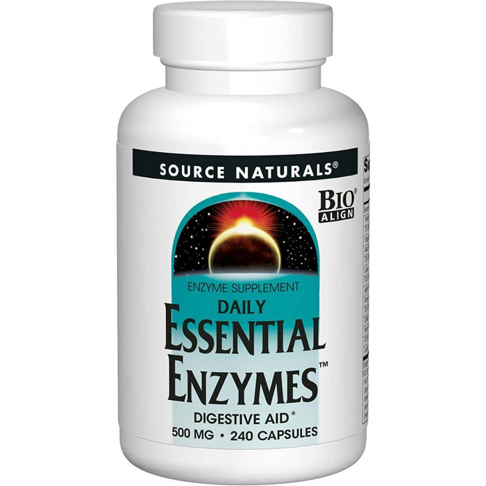 Source Naturals Essential Daily Enzymes 500mg 240 Capsules - Digestive Health at MySupplementShop by Source Naturals