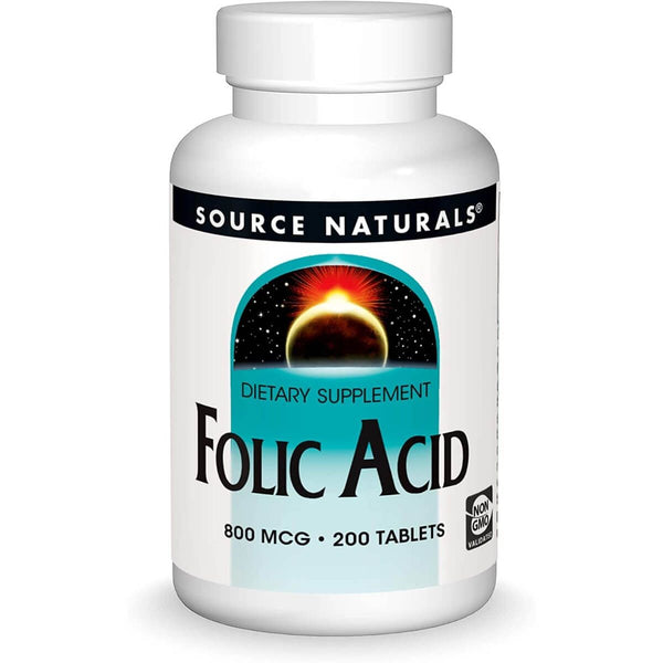 Source Naturals Folic Acid 800mcg 200 Tablets | Premium Supplements at MYSUPPLEMENTSHOP