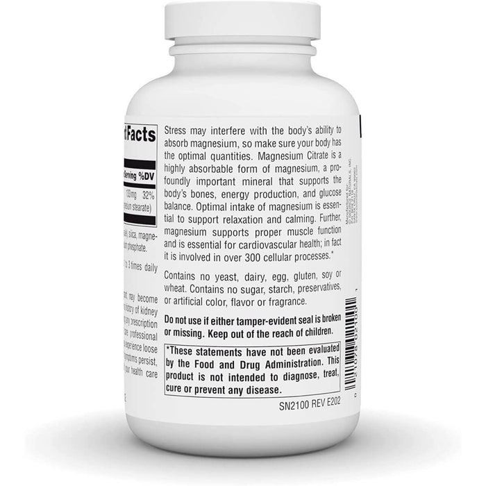 Source Naturals Magnesium Citrate 133mg 180 Capsules | Premium Supplements at MYSUPPLEMENTSHOP