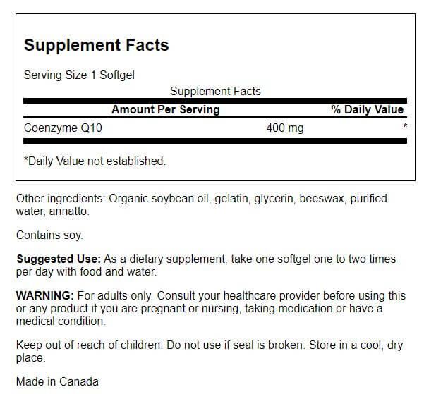 Swanson CoQ10 400mg 30 Softgels | Premium Supplements at MYSUPPLEMENTSHOP