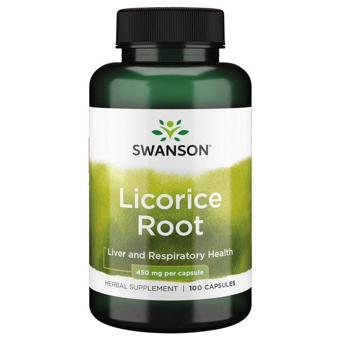 Swanson Licorice Root 450 mg 100 Capsules - Health and Wellbeing at MySupplementShop by Swanson