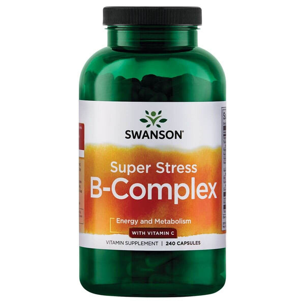 Swanson Super Stress B-Complex with Vitamin C 240 Capsules - Vitamins & Minerals at MySupplementShop by Swanson