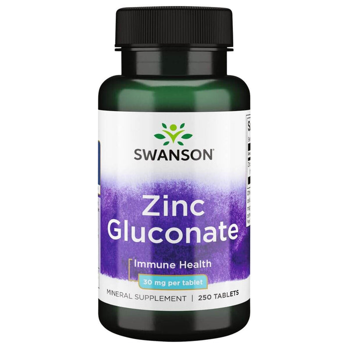 Swanson Zinc Gluconate 30mg 250 Tablets - Vitamins & Minerals at MySupplementShop by Swanson