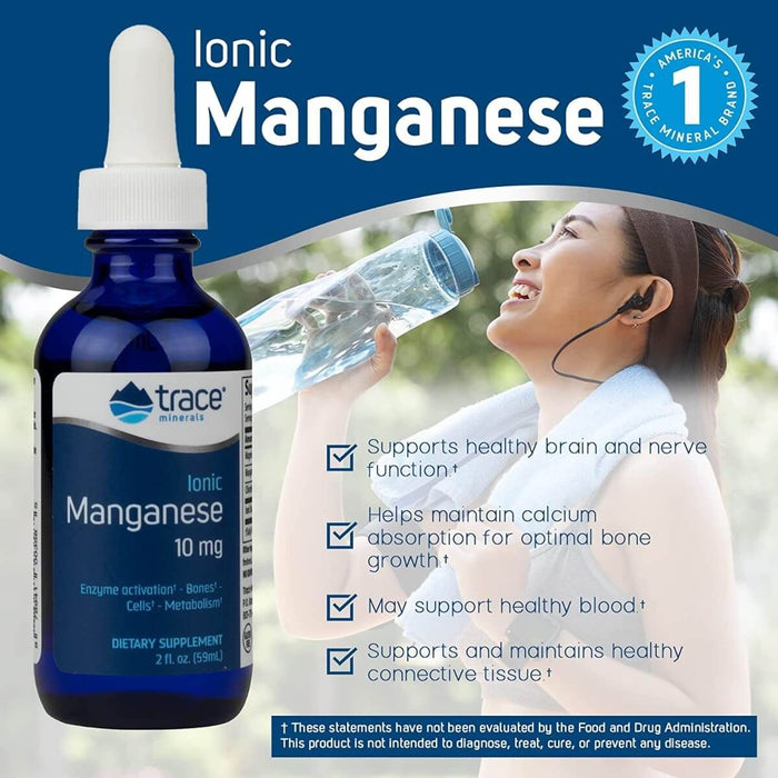 Trace Minerals Ionic Manganese 10mg Liquid 2 oz | Premium Supplements at MYSUPPLEMENTSHOP