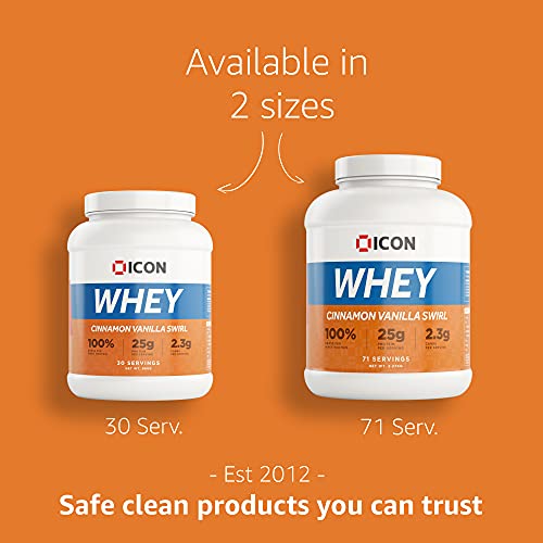 Whey Protein Powder Grass Fed Pure Low Carb Protein Shake - Hormone Free Non-GMO | 30 Servings (960g) - Cinnamon Vanilla Swirl | High-Quality Sports Supplements | MySupplementShop.co.uk