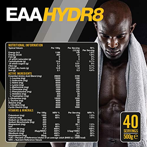 VOW Nutrition Vow EAA Hydr8 - Essential Amino Acids BCAAs Electrolytes Hydration Energy Intra Workout Drink (Blackcurrant and Apple) - Sports Nutrition at MySupplementShop by VOW Nutrition