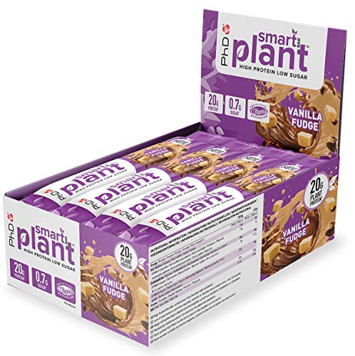 PhD Smart Bar Plant,Vegan Protein bar Vailla Fudge - 12 Bars | High-Quality Protein Bars | MySupplementShop.co.uk