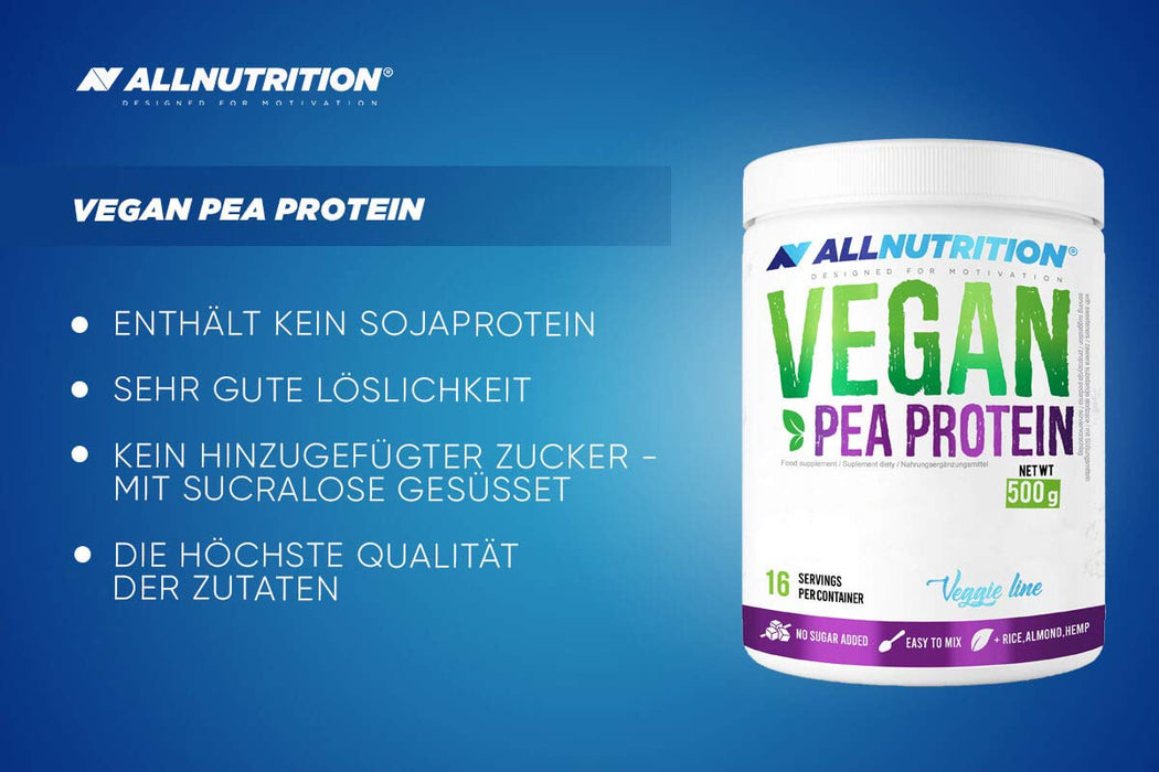 Allnutrition Vegan Pea Protein, Vanilla - 500g | High-Quality Combination Multivitamins & Minerals | MySupplementShop.co.uk