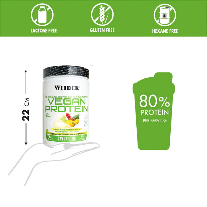 Weider Vegan Protein, Pina Colada - 750 grams | High-Quality Protein | MySupplementShop.co.uk