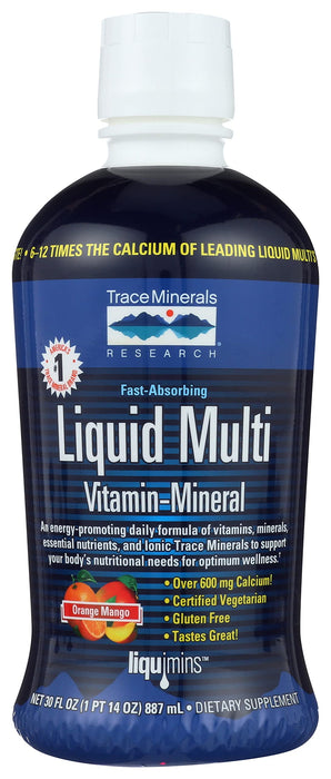 Trace Minerals Liquid Multi Vitamin-Mineral, Orange-Mango - 887 ml. | High-Quality Combination Multivitamins & Minerals | MySupplementShop.co.uk