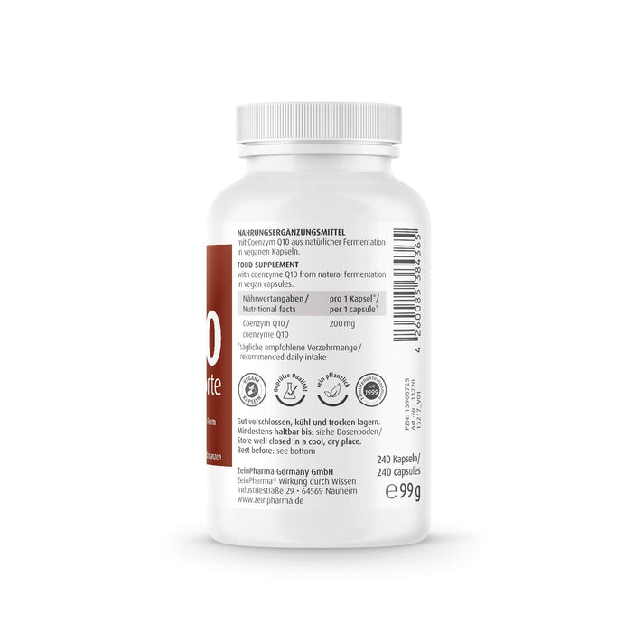 Zein Pharma Coenzyme Q10 Forte, 200mg - 240 caps | High-Quality CoEnzyme Q1 | MySupplementShop.co.uk