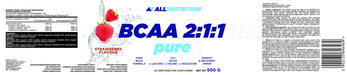 Allnutrition BCAA 2:1:1 Pure, Strawberry - 500g | High-Quality BCAAs | MySupplementShop.co.uk