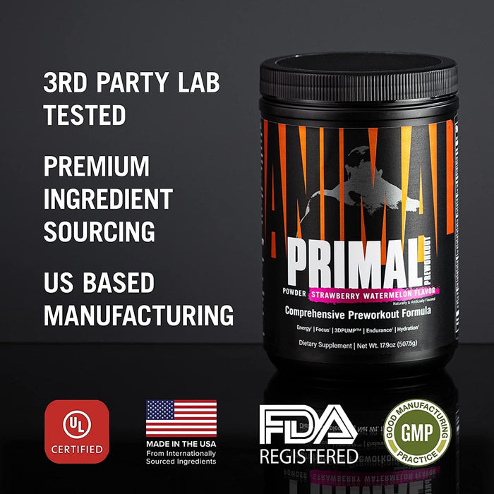 Animal Primal Preworkout Powder, Strawberry Watermelon - 507g by Universal Nutrition at MYSUPPLEMENTSHOP.co.uk