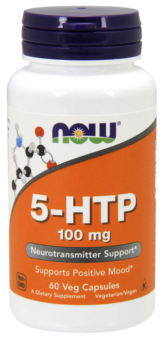 NOW Foods 5-HTP, 100mg - 60 vcaps - Health and Wellbeing at MySupplementShop by NOW Foods