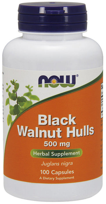 NOW Foods Black Walnut Hulls, 500mg - 100 caps - Health and Wellbeing at MySupplementShop by NOW Foods