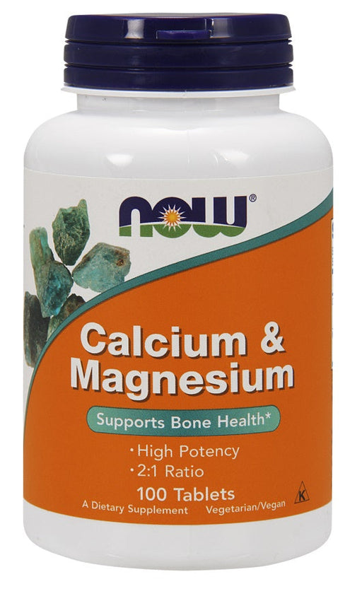 NOW Foods Calcium & Magnesium - 100 tablets | High-Quality Vitamins & Minerals | MySupplementShop.co.uk