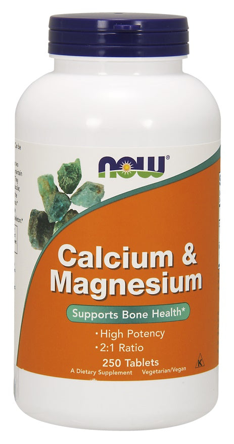 NOW Foods Calcium & Magnesium - 250 tablets | High-Quality Vitamins & Minerals | MySupplementShop.co.uk