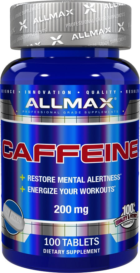 AllMax Nutrition Caffeine, 200mg - 100 tablets | High-Quality Slimming and Weight Management | MySupplementShop.co.uk