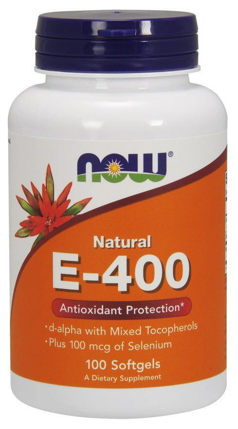 NOW Foods Vitamin E-400 IU with Selenium - 100 softgels | High-Quality Vitamins & Minerals | MySupplementShop.co.uk