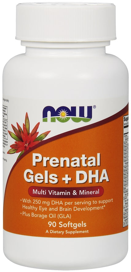 NOW Foods Prenatal Gels + DHA - 90 softgels | High-Quality Vitamins & Minerals | MySupplementShop.co.uk