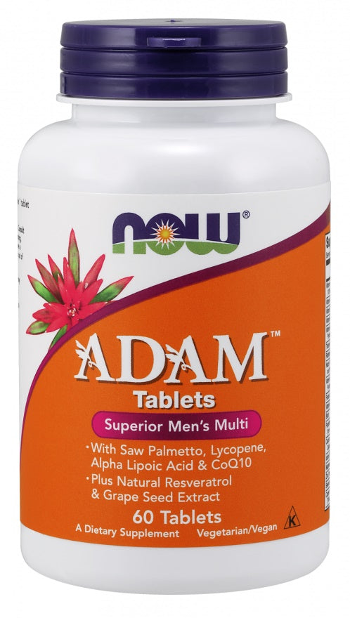 NOW Foods ADAM Multi-Vitamin for Men - 60 tablets | High-Quality Vitamins & Minerals | MySupplementShop.co.uk
