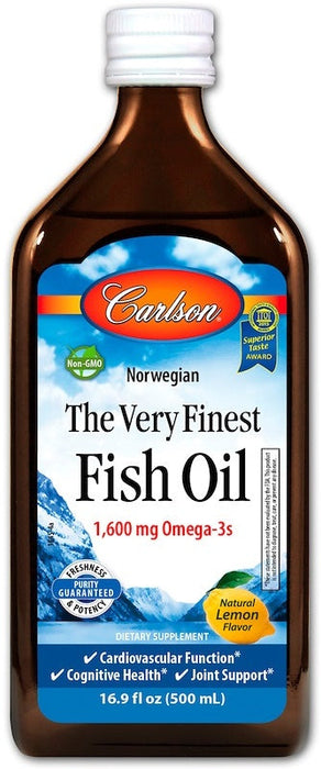 Carlson Labs The Very Finest Fish Oil, Natural Lemon - 500 ml. - Fish Oils at MySupplementShop by Carlson Labs