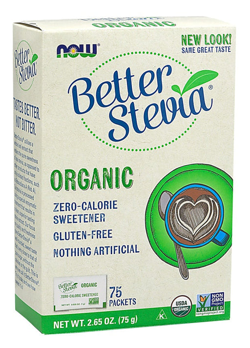 NOW Foods Better Stevia Packets, Organic - 75 packets | High-Quality Health Foods | MySupplementShop.co.uk