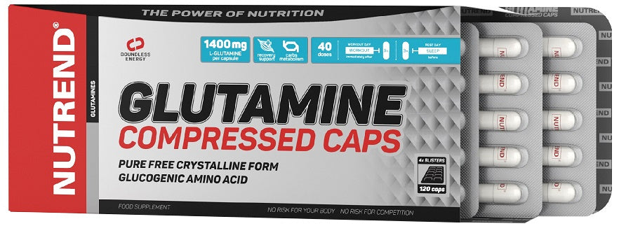 Nutrend Glutamine Compressed Caps - 120 caps - L-Glutamine, Glutamine at MySupplementShop by Nutrend