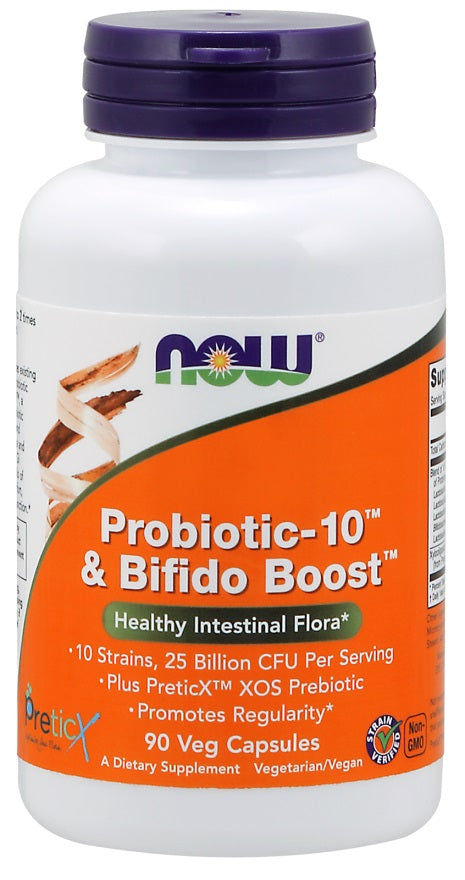 NOW Foods Probiotic-10 & Bifido Boost - 90 vcaps | High-Quality Health and Wellbeing | MySupplementShop.co.uk