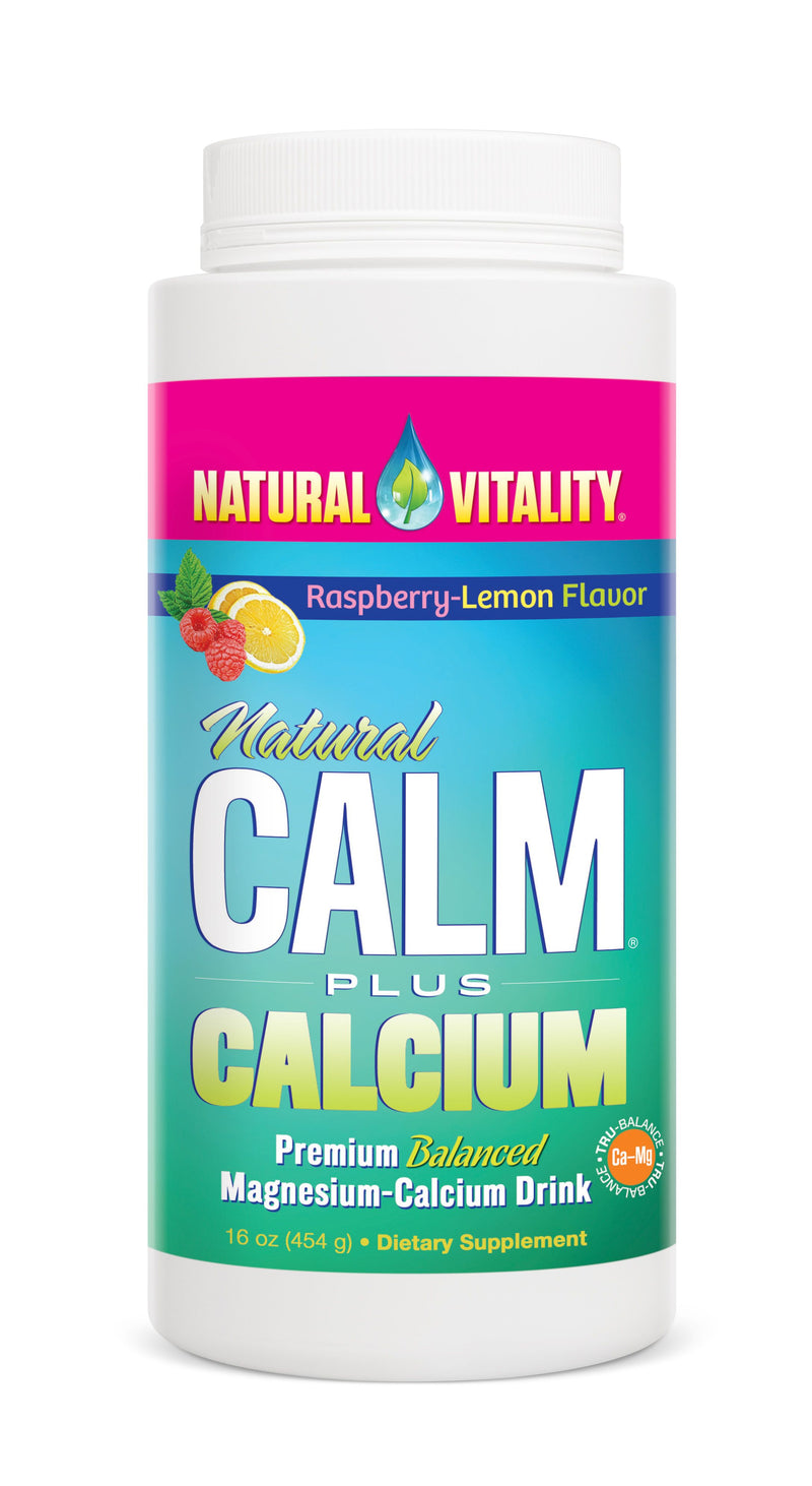 Natural Calm Plus Calcium, Raspberry Lemon - 454g | High-Quality Combination Multivitamins & Minerals | MySupplementShop.co.uk