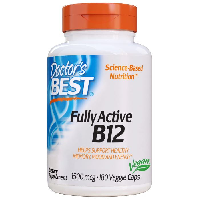 Doctor's Best Fully Active B12, 1500mcg - 180 vcaps | High-Quality Vitamins & Minerals | MySupplementShop.co.uk