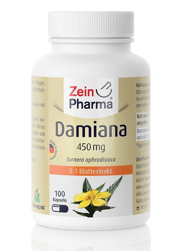 Zein Pharma Damiana, 450mg - 100 caps | High-Quality Health and Wellbeing | MySupplementShop.co.uk