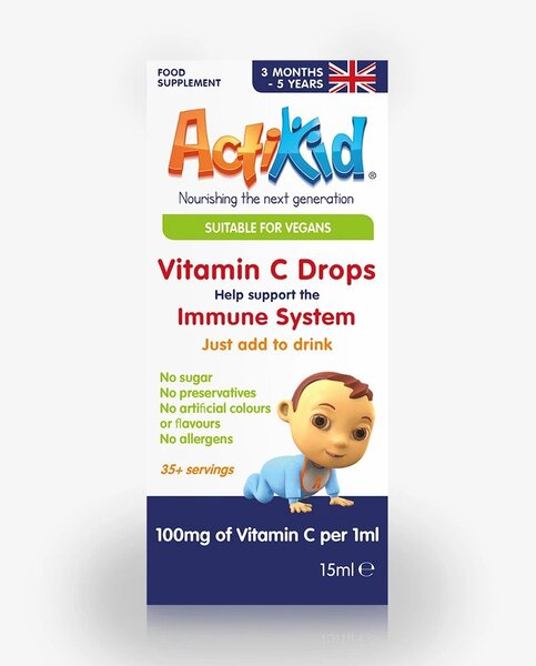 ActiKid Vitamin C Drops, Unflavoured - 15 ml. | High-Quality Vitamin C | MySupplementShop.co.uk