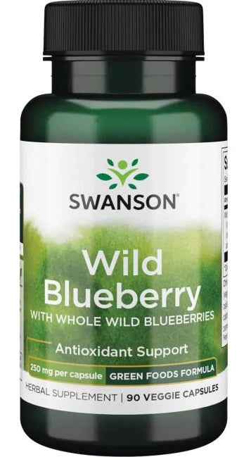 Swanson Wild Blueberry, 250mg - 90 vcaps | High-Quality Sports Supplements | MySupplementShop.co.uk