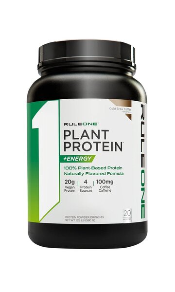 Rule One Plant Protein + Energy, Cold Brew Coffee - 640g | High-Quality Sports Supplements | MySupplementShop.co.uk