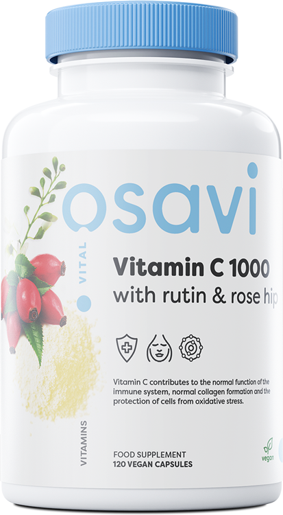 Osavi Vitamin C1000 with Rutin & Rose Hip - 120 vegan caps | High-Quality Vitamin C | MySupplementShop.co.uk