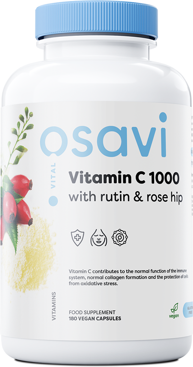 Osavi Vitamin C1000 with Rutin & Rose Hip - 180 vegan caps | High-Quality Vitamin C | MySupplementShop.co.uk