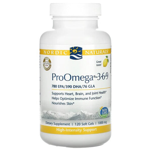 Nordic Naturals ProOmega 3-6-9, Lemon - 120 softgels | High-Quality Joint Support | MySupplementShop.co.uk