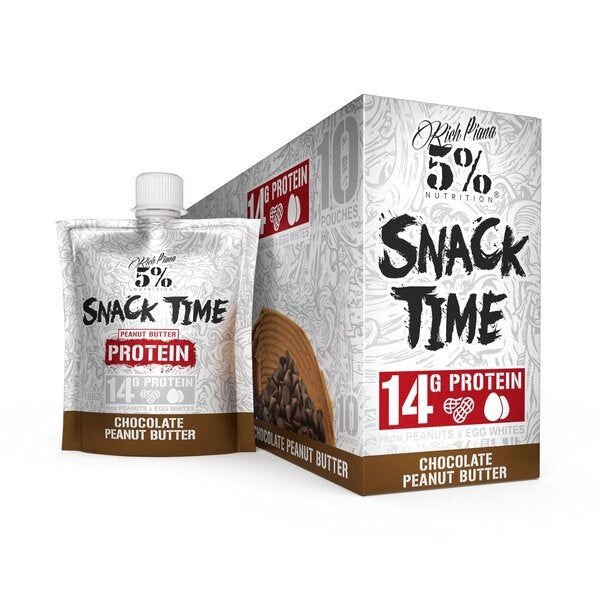 5% Nutrition Snack Time - Legendary Series, Chocolate Peanut Butter - 10 pouches | High-Quality Protein | MySupplementShop.co.uk