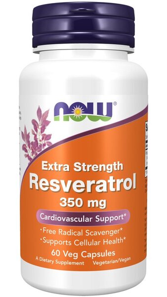 NOW Foods Resveratrol, Extra Strength 350mg - 60 vcaps - Health and Wellbeing at MySupplementShop by NOW Foods