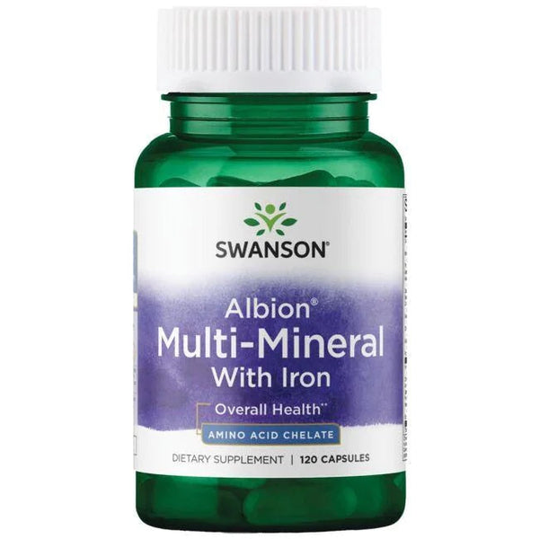 Swanson Albion Multi-Mineral with Iron - 120 caps | High-Quality Vitamins & Minerals | MySupplementShop.co.uk