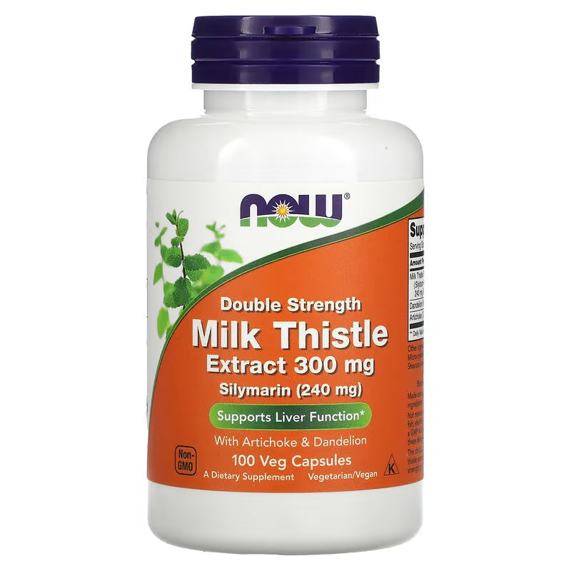 NOW Foods Milk Thistle Extract with Artichoke & Dandelion, 300mg - 100 vcaps | High-Quality Health and Wellbeing | MySupplementShop.co.uk
