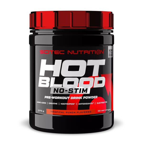 Hot Blood No-Stim, Tropical Punch - 375g by SciTec at MYSUPPLEMENTSHOP.co.uk